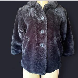 GAP Charcoal Faux Fur Coat